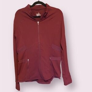 Maroon Athletic Zip-Up Sweatshirt